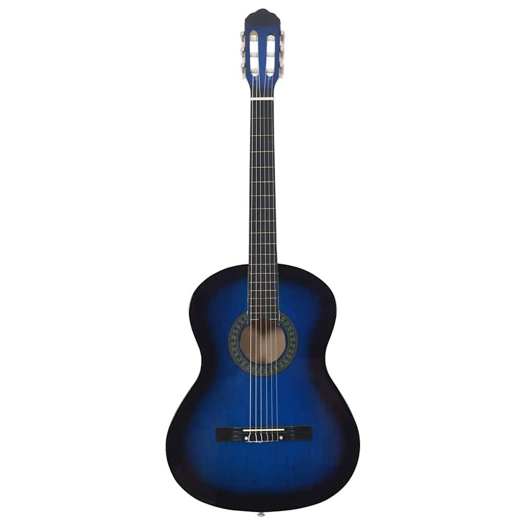 vidaXL Klassikgitarre für Anfänger Blau 4/4 39" Lindenholz