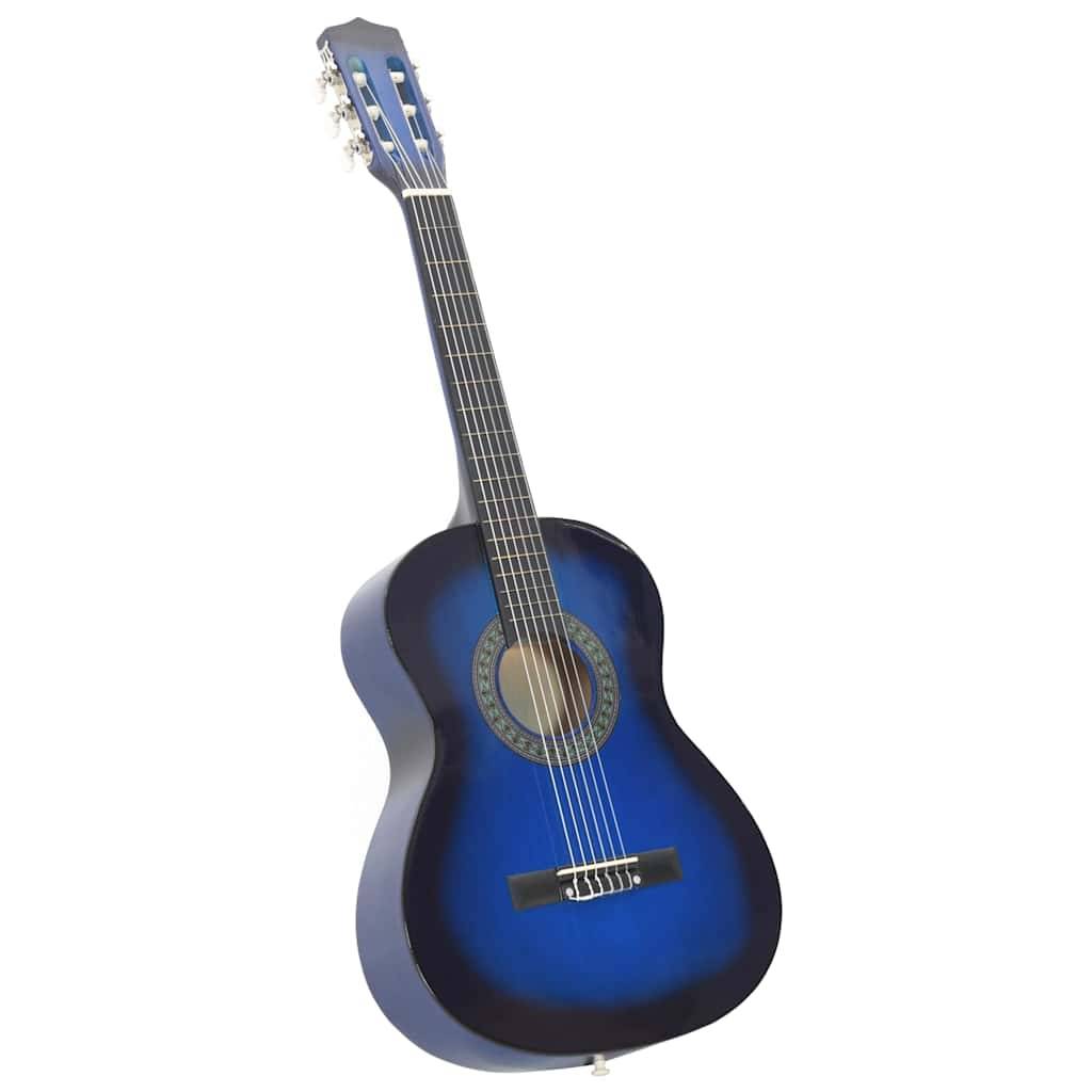 vidaXL Klassikgitarre für Anfänger und Kinder Blau 3/4 36"