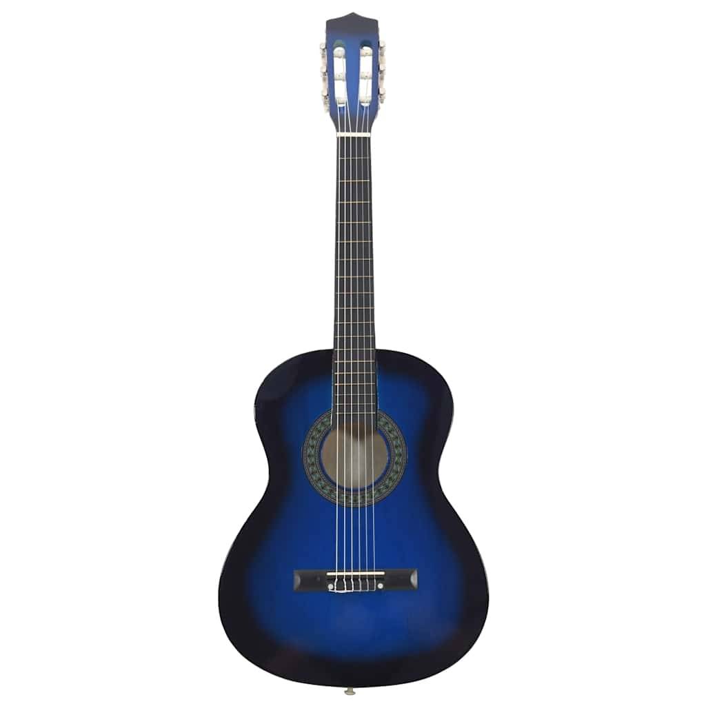 vidaXL Klassikgitarre für Anfänger und Kinder Blau 3/4 36"
