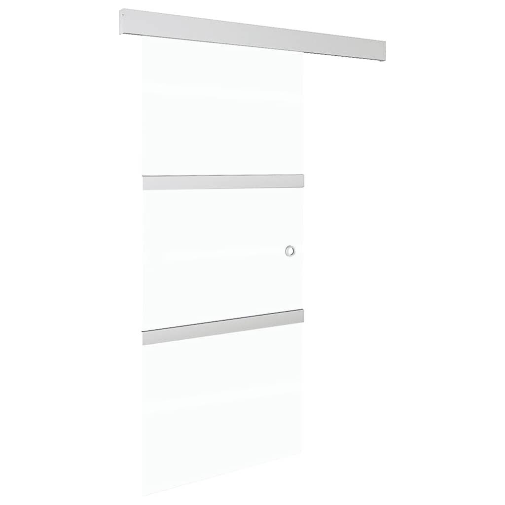 vidaXL Schiebetür ESG-Glas und Aluminium 90x212 cm Silbern