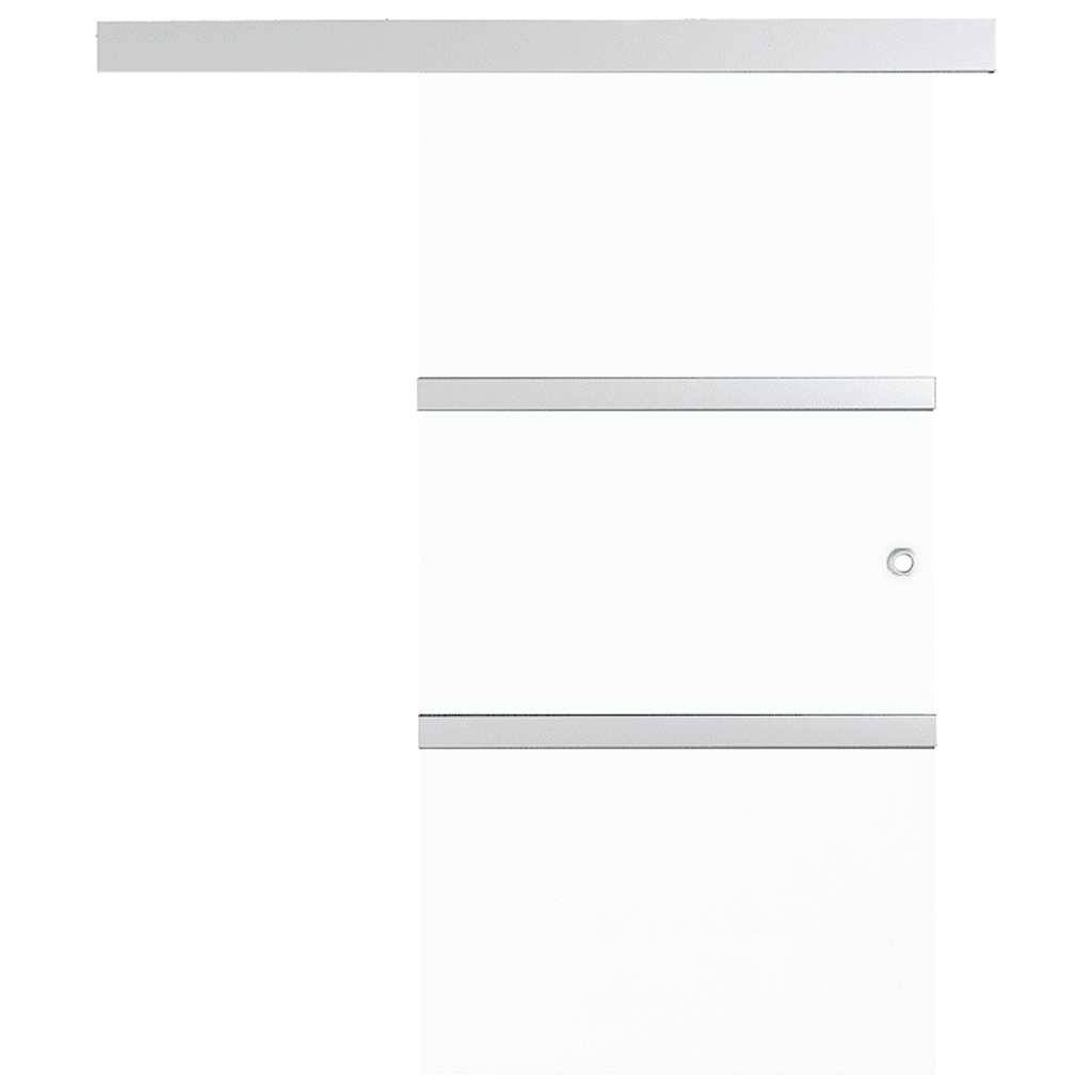 vidaXL Schiebetür ESG-Glas und Aluminium 90x212 cm Silbern