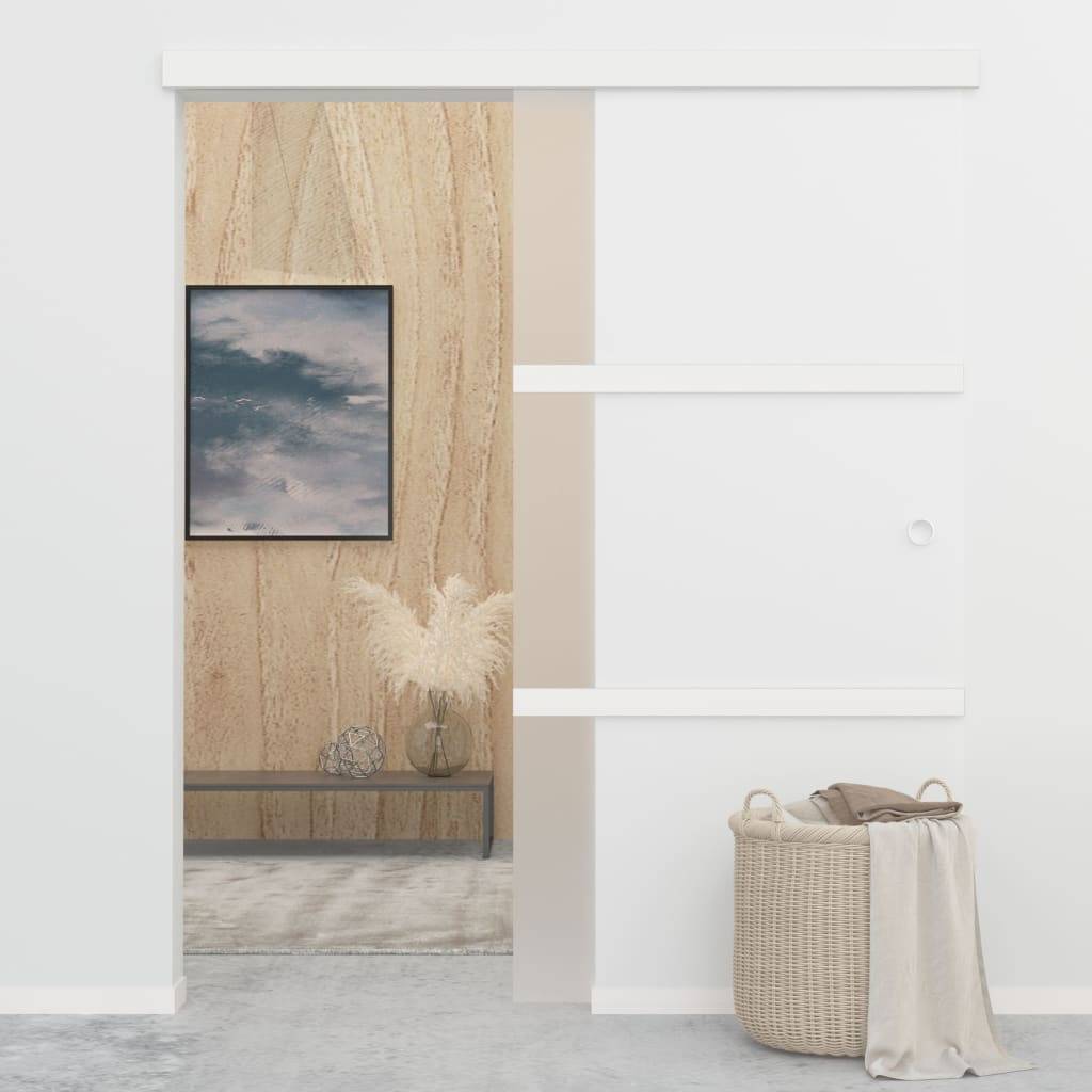 vidaXL Schiebetür mit weichen Stoppern ESG-Glas und Aluminium 90x205cm