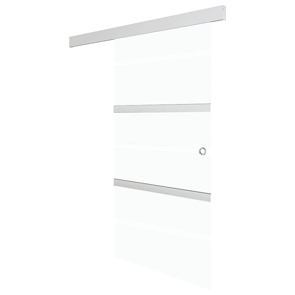 vidaXL Schiebetür ESG-Glas und Aluminium 76x212 cm Silbern