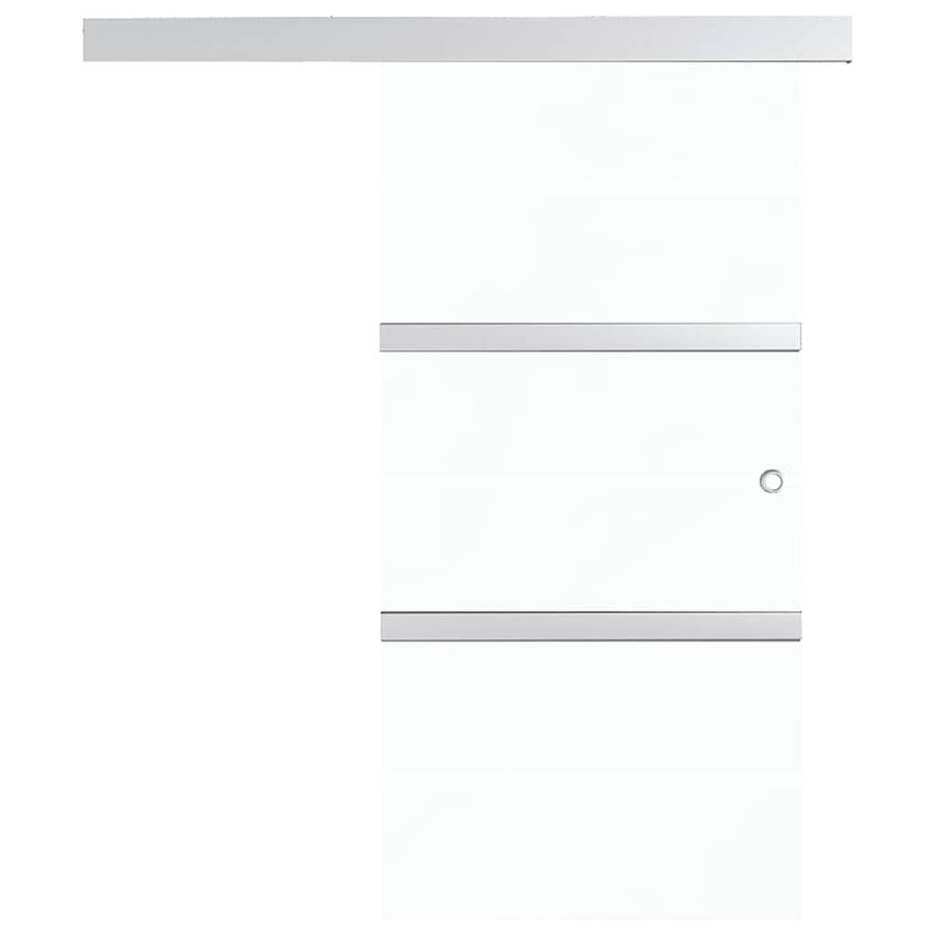 vidaXL Schiebetür ESG-Glas und Aluminium 76x212 cm Silbern