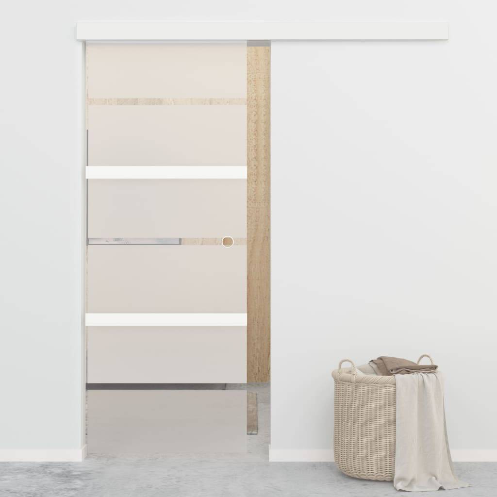 vidaXL Schiebetür mit Softclose ESG-Glas und Aluminium 76x205 cm