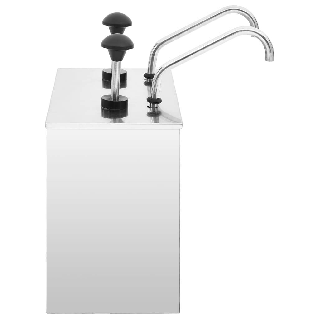 vidaXL Saucen-Spender Edelstahl 2 x 3,5 L