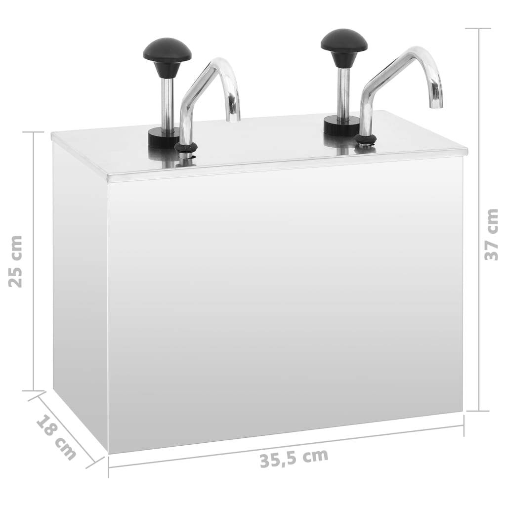 vidaXL Saucen-Spender Edelstahl 2 x 3,5 L