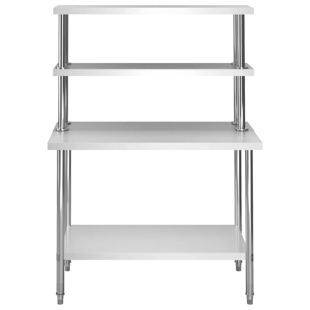 vidaXL Küchen-Arbeitstisch mit Aufsatzboard 120×60×150 cm Edelstahl