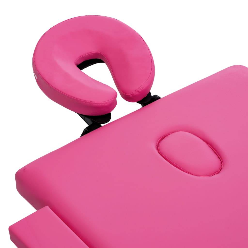 vidaXL Massageliege Klappbar 2-Zonen mit Aluminiumgestell Rosa