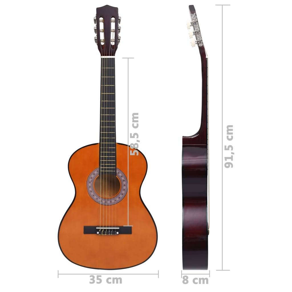 vidaXL Klassikgitarre für Anfänger mit Tasche 3/4 36"