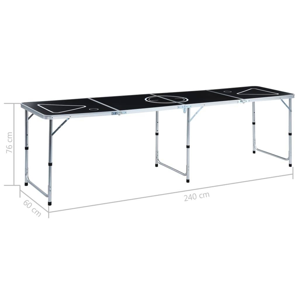 vidaXL Bier-Pong-Tisch mit Tassen und Bällen Klappbar 240 cm
