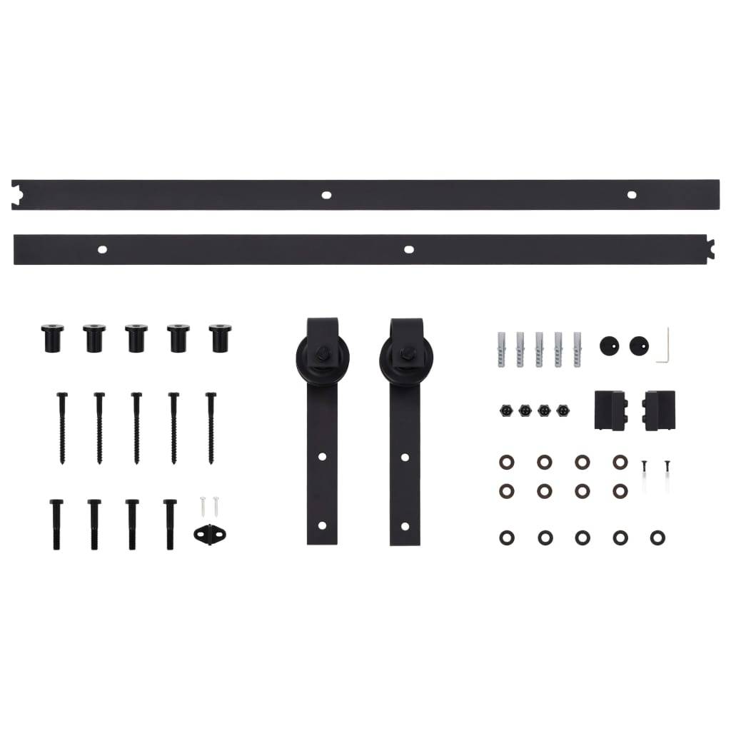 vidaXL Schiebetürbeschlag-Set SKIEN 183 cm Stahl Schwarz
