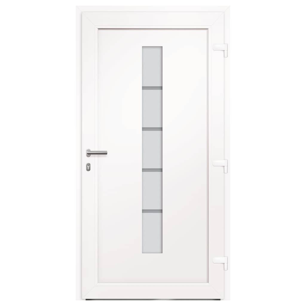 vidaXL Haustür Aluminium und PVC Weiß 100x200 cm
