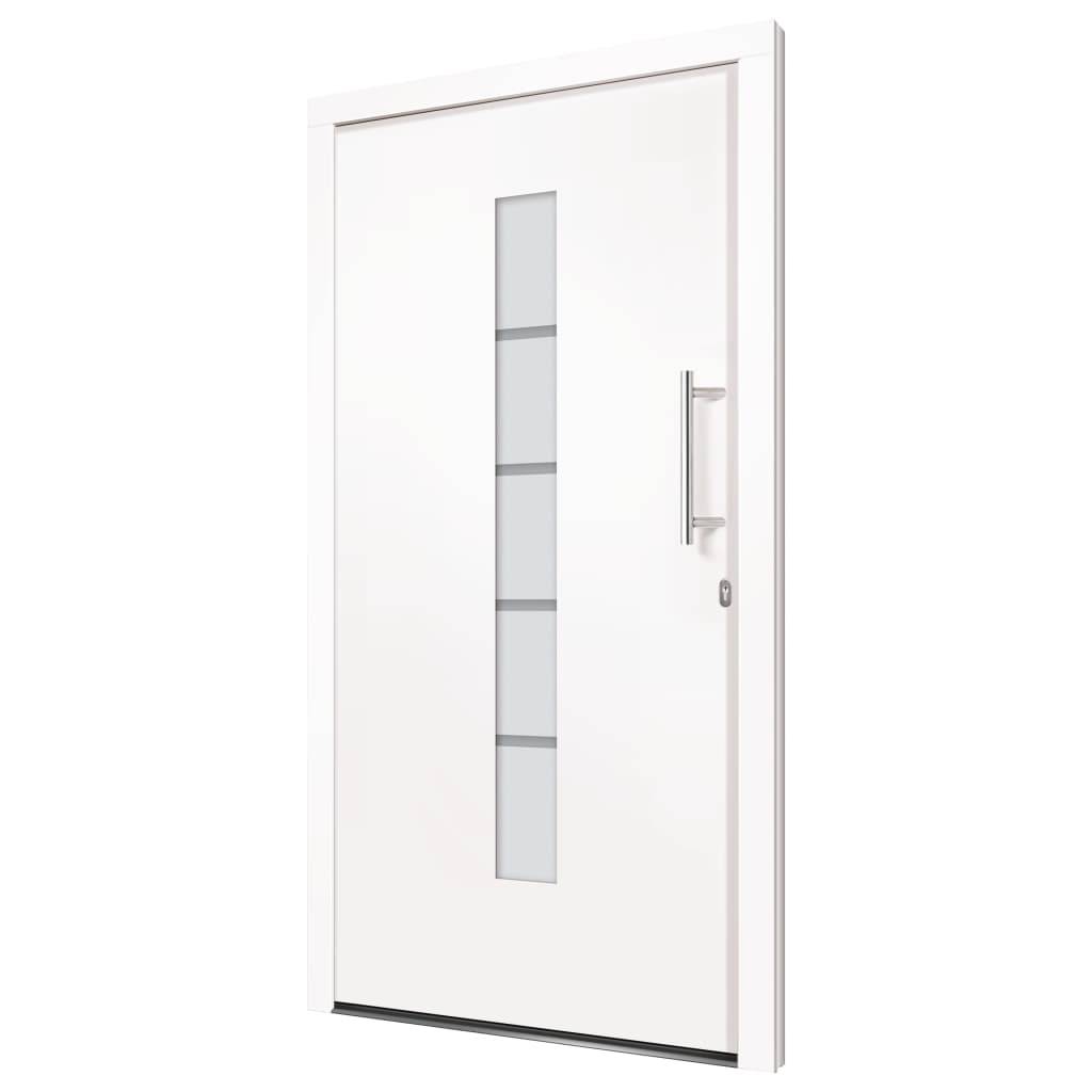 vidaXL Haustür Aluminium und PVC Weiß 100x210 cm