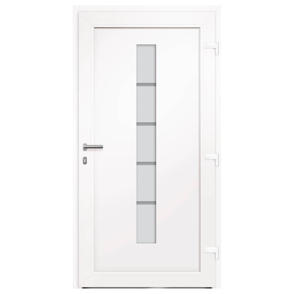 vidaXL Haustür Aluminium und PVC Weiß 100x210 cm