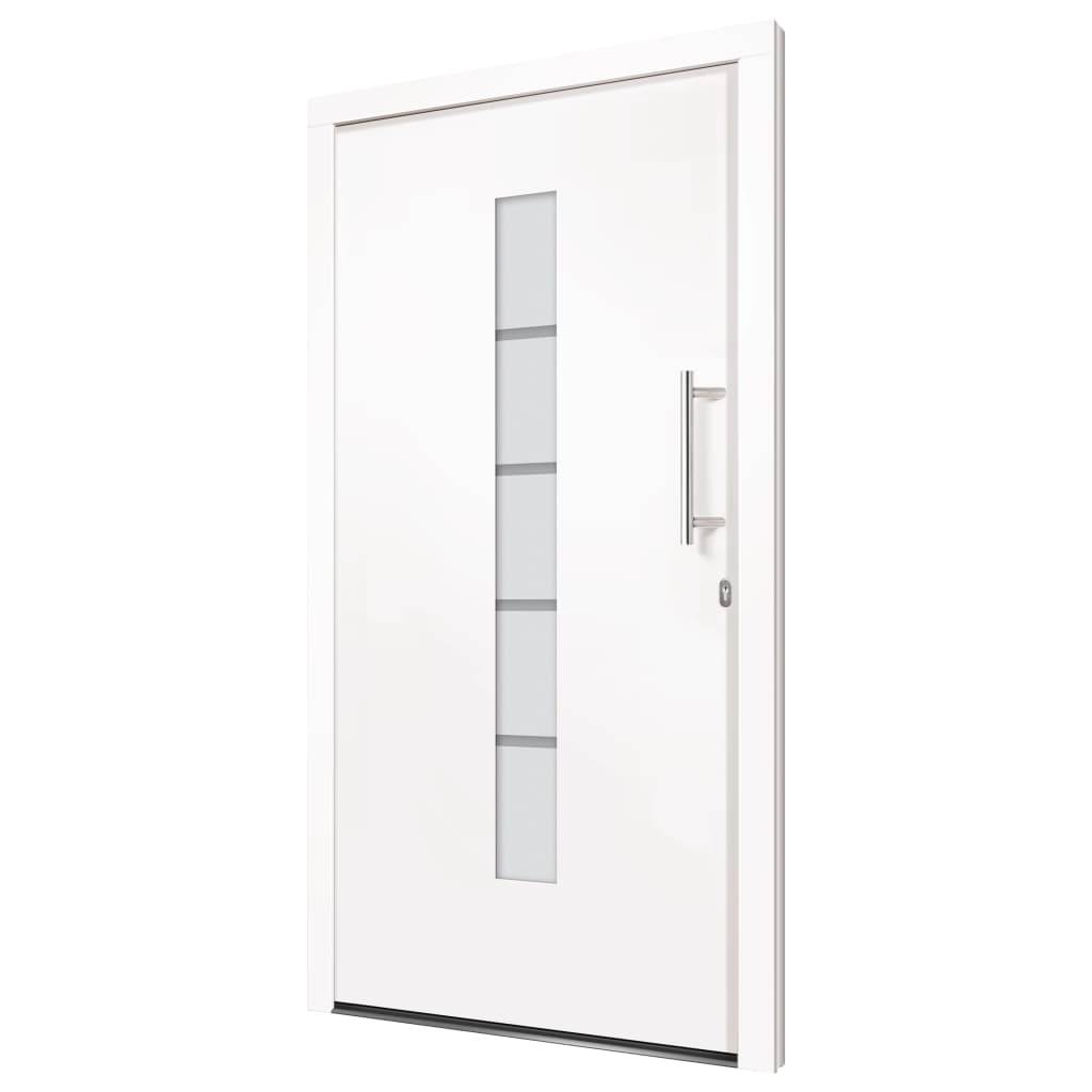 vidaXL Haustür Aluminium und PVC Weiß 110x210 cm