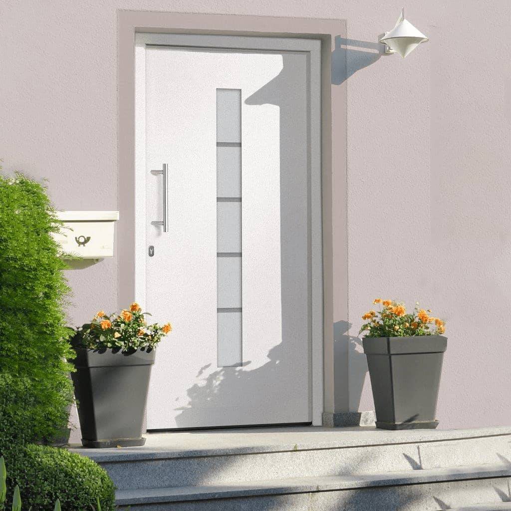 vidaXL Haustür Aluminium und PVC Weiß 100x200 cm