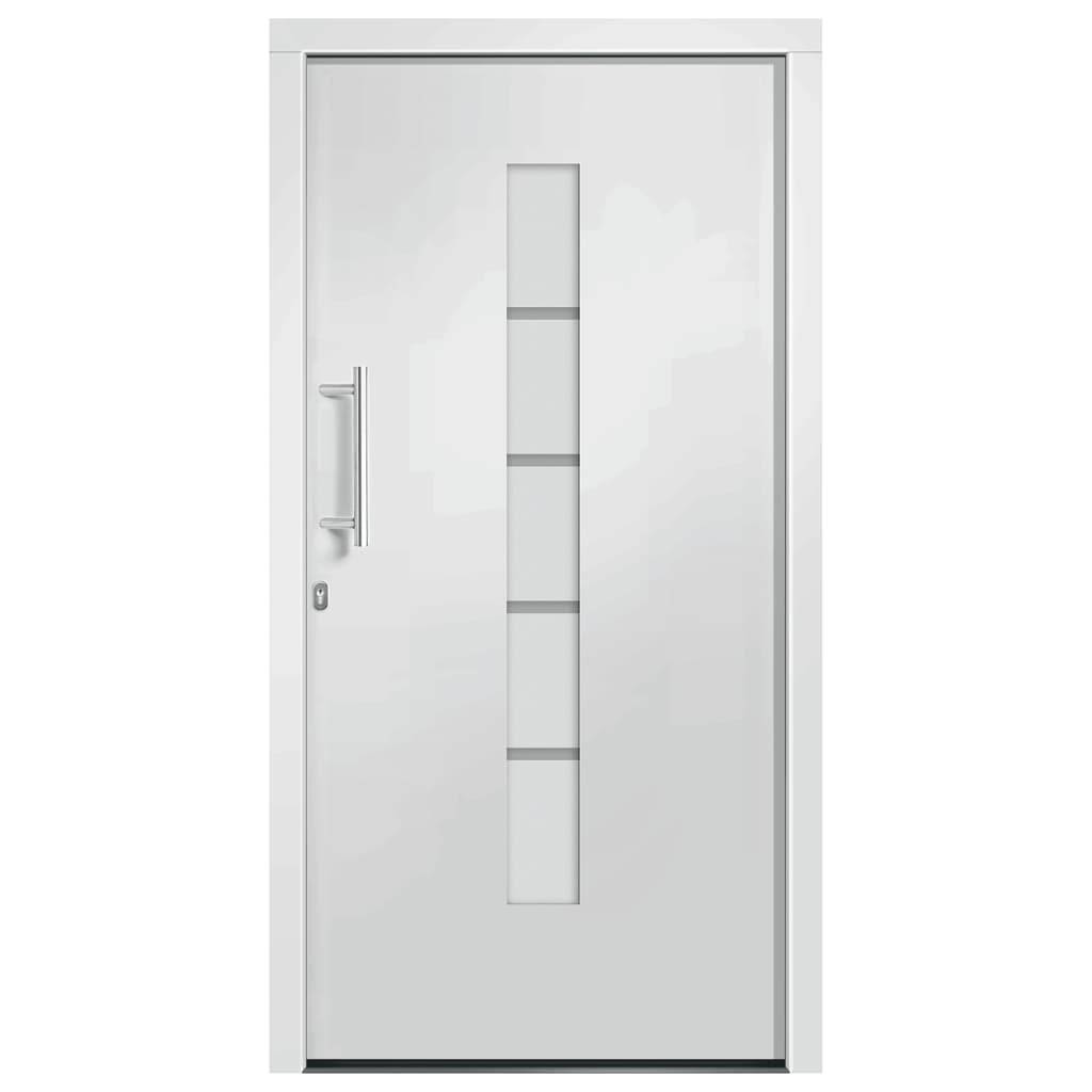 vidaXL Haustür Aluminium und PVC Weiß 100x200 cm
