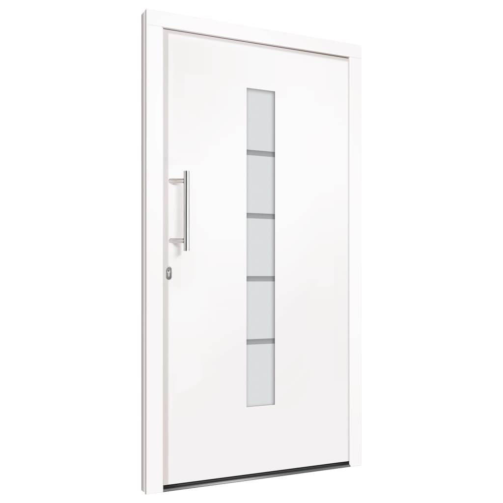 vidaXL Haustür Aluminium und PVC Weiß 100x210 cm