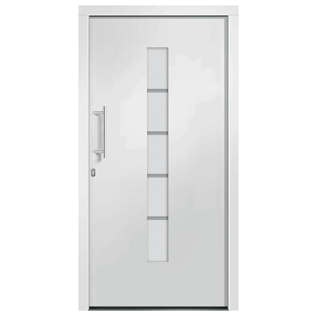 vidaXL Haustür Aluminium und PVC Weiß 100x210 cm