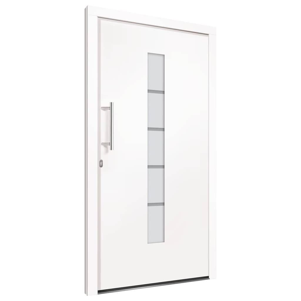 vidaXL Haustür Aluminium und PVC Weiß 110x210 cm