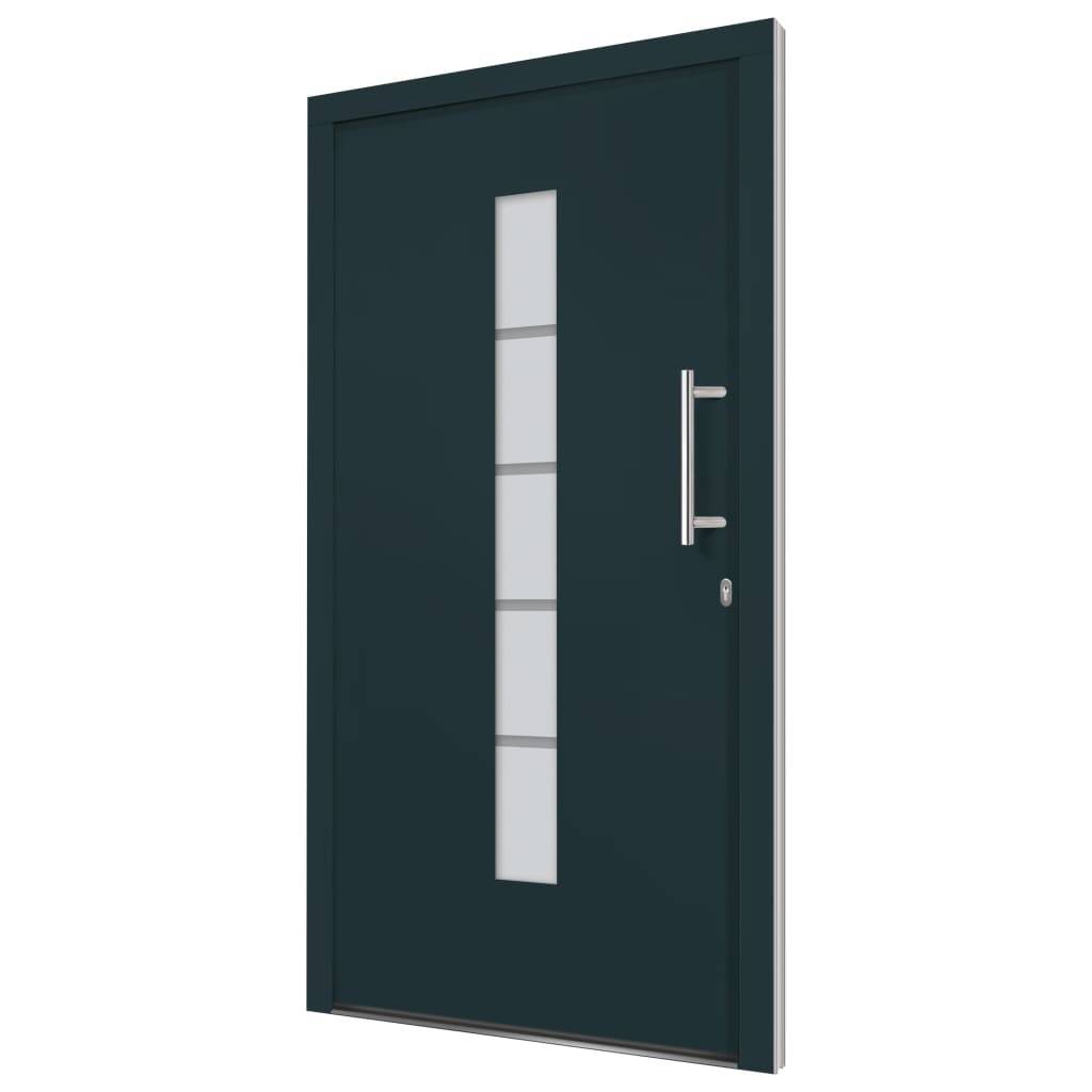 vidaXL Haustür Aluminium und PVC Anthrazit 100x210 cm