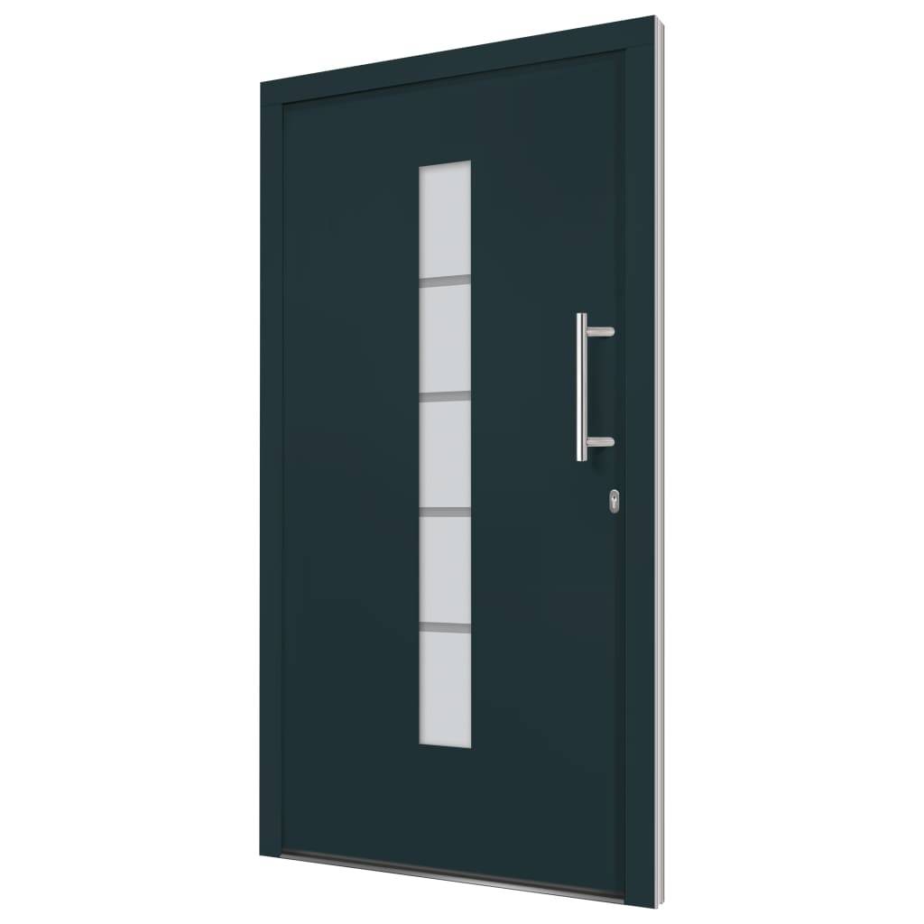 vidaXL Haustür Aluminium und PVC Anthrazit 110x210 cm