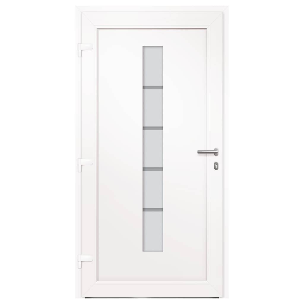 vidaXL Haustür Aluminium und PVC Weiß 100x210 cm
