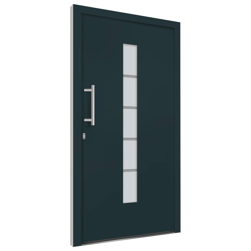 vidaXL Haustür Aluminium und PVC Anthrazit 100x210 cm