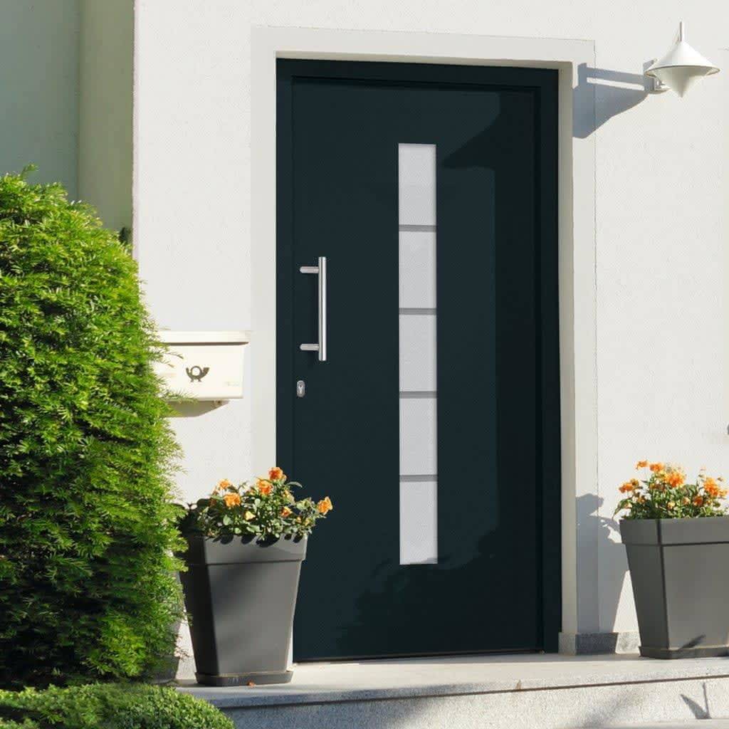 vidaXL Haustür Aluminium und PVC Anthrazit 110x210 cm