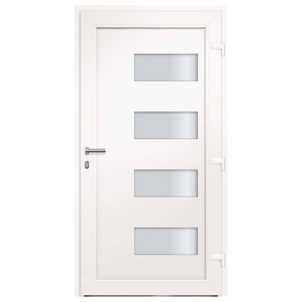vidaXL Haustür Aluminium und PVC Weiß 100x200 cm