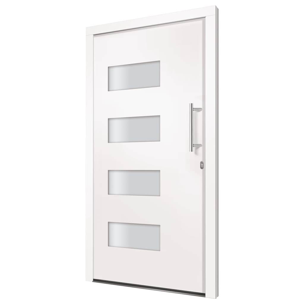 vidaXL Haustür Aluminium und PVC Weiß 100x210 cm