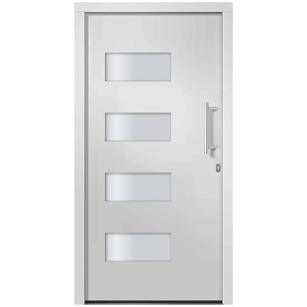 vidaXL Haustür Aluminium und PVC Weiß 100x210 cm