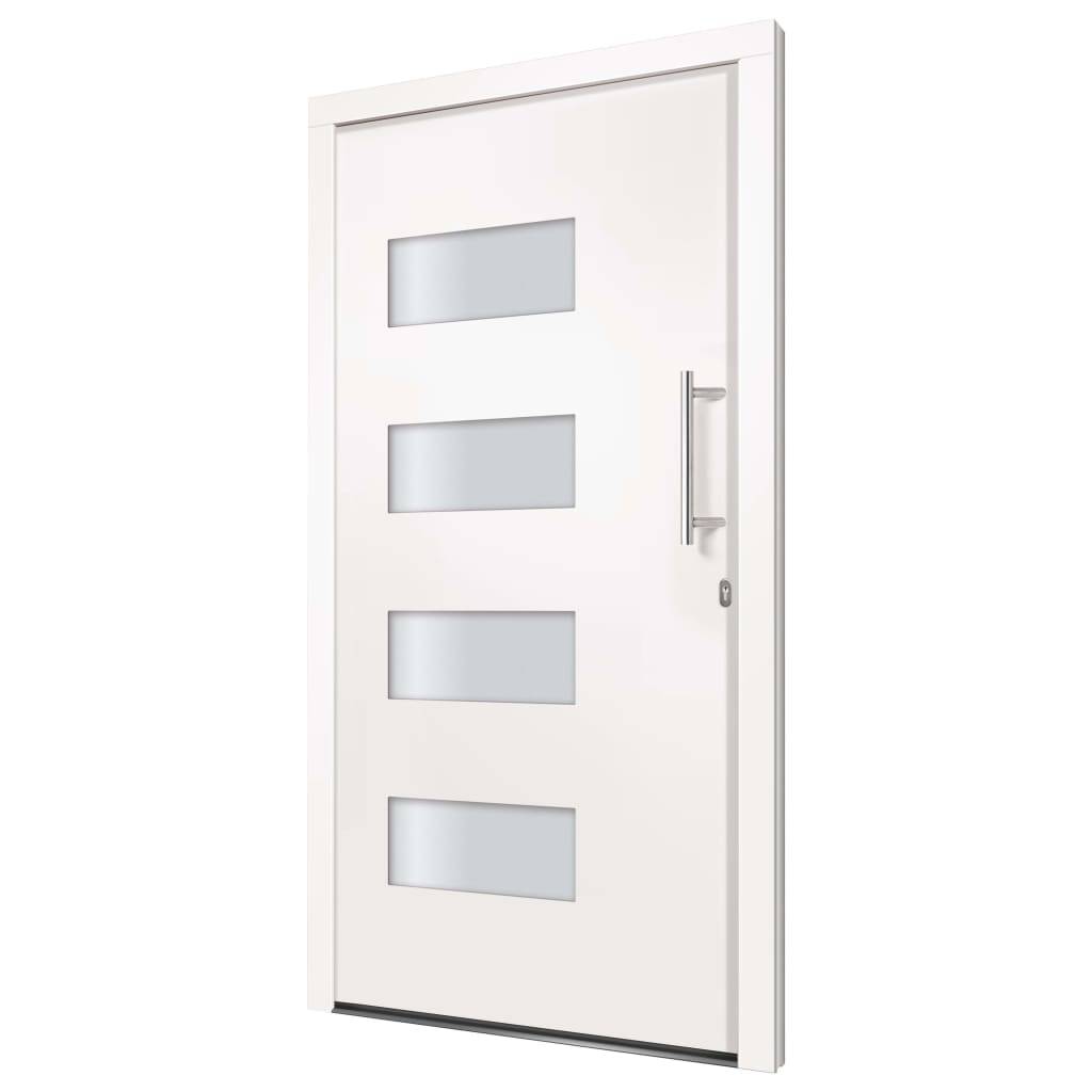 vidaXL Haustür Aluminium und PVC Weiß 100x200 cm