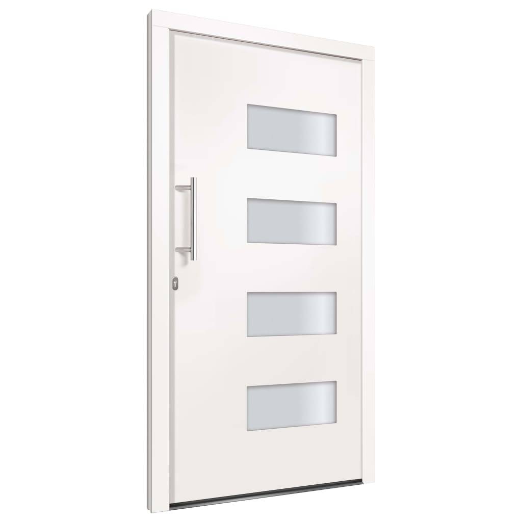 vidaXL Haustür Aluminium und PVC Weiß 100x200 cm