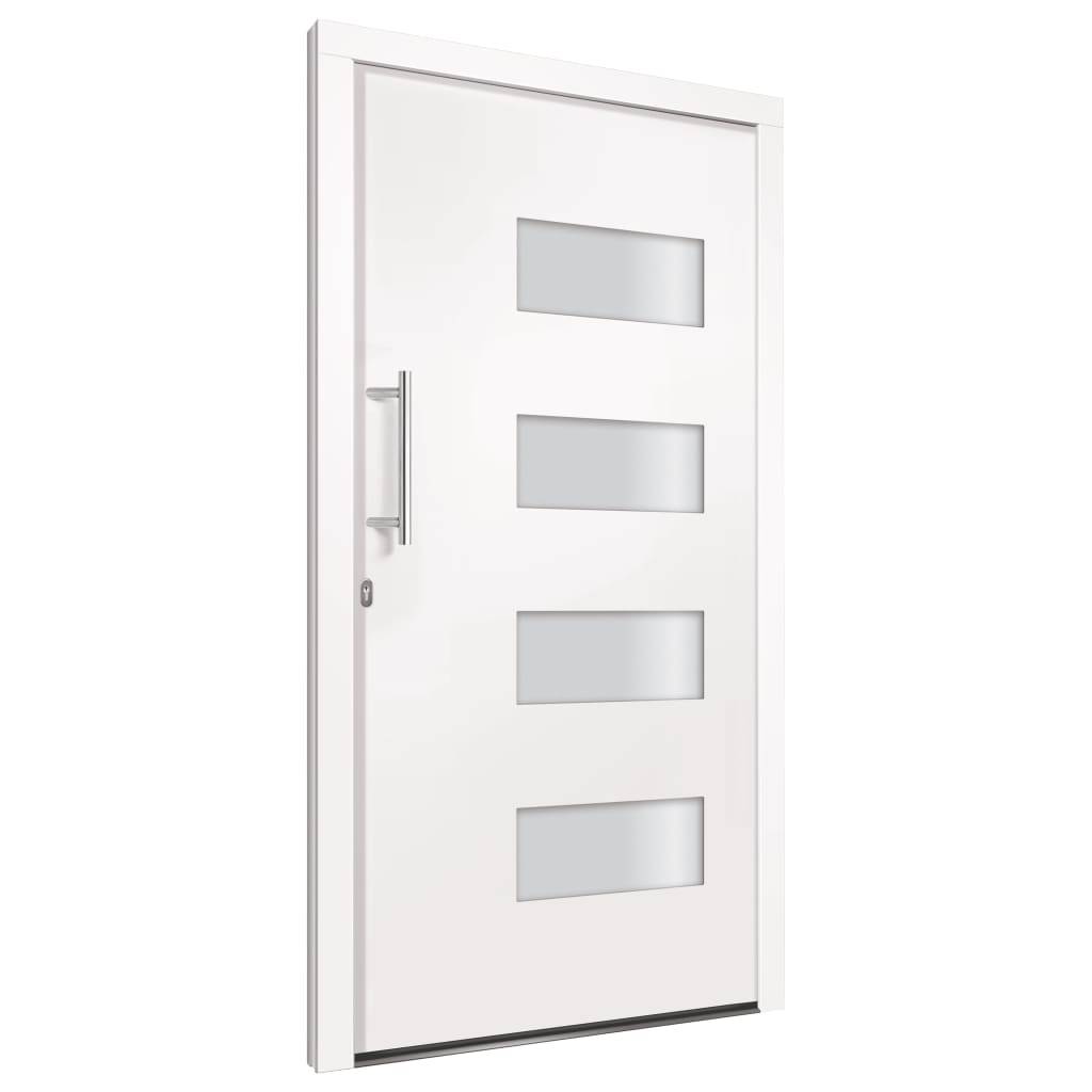 vidaXL Haustür Aluminium und PVC Weiß 110x210 cm