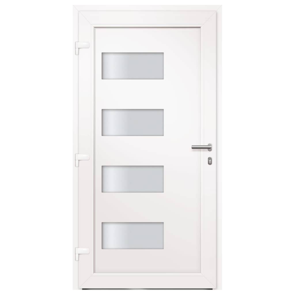 vidaXL Haustür Aluminium und PVC Weiß 110x210 cm