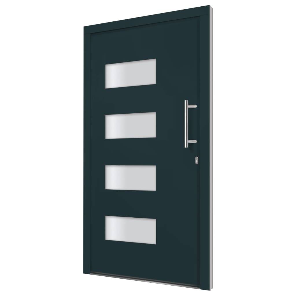 vidaXL Haustür Aluminium und PVC Anthrazit 100x200 cm