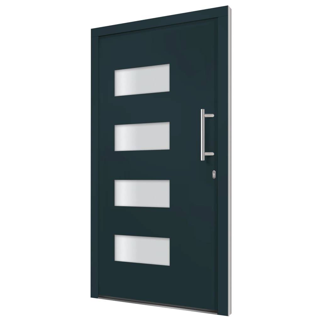 vidaXL Haustür Aluminium und PVC Anthrazit 110x210 cm