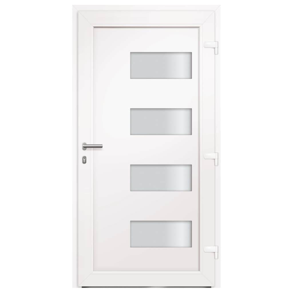 vidaXL Haustür Aluminium und PVC Weiß 110x210 cm