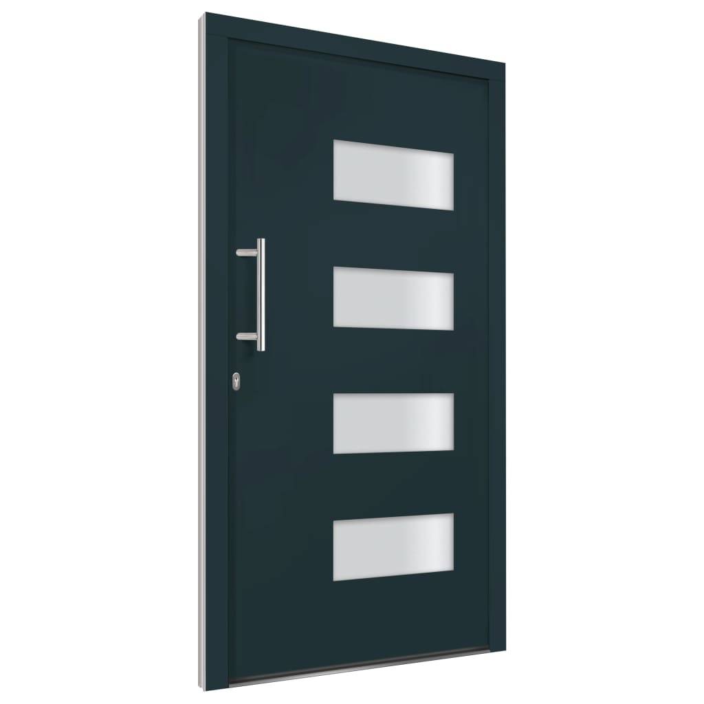 vidaXL Haustür Aluminium und PVC Anthrazit 100x200 cm