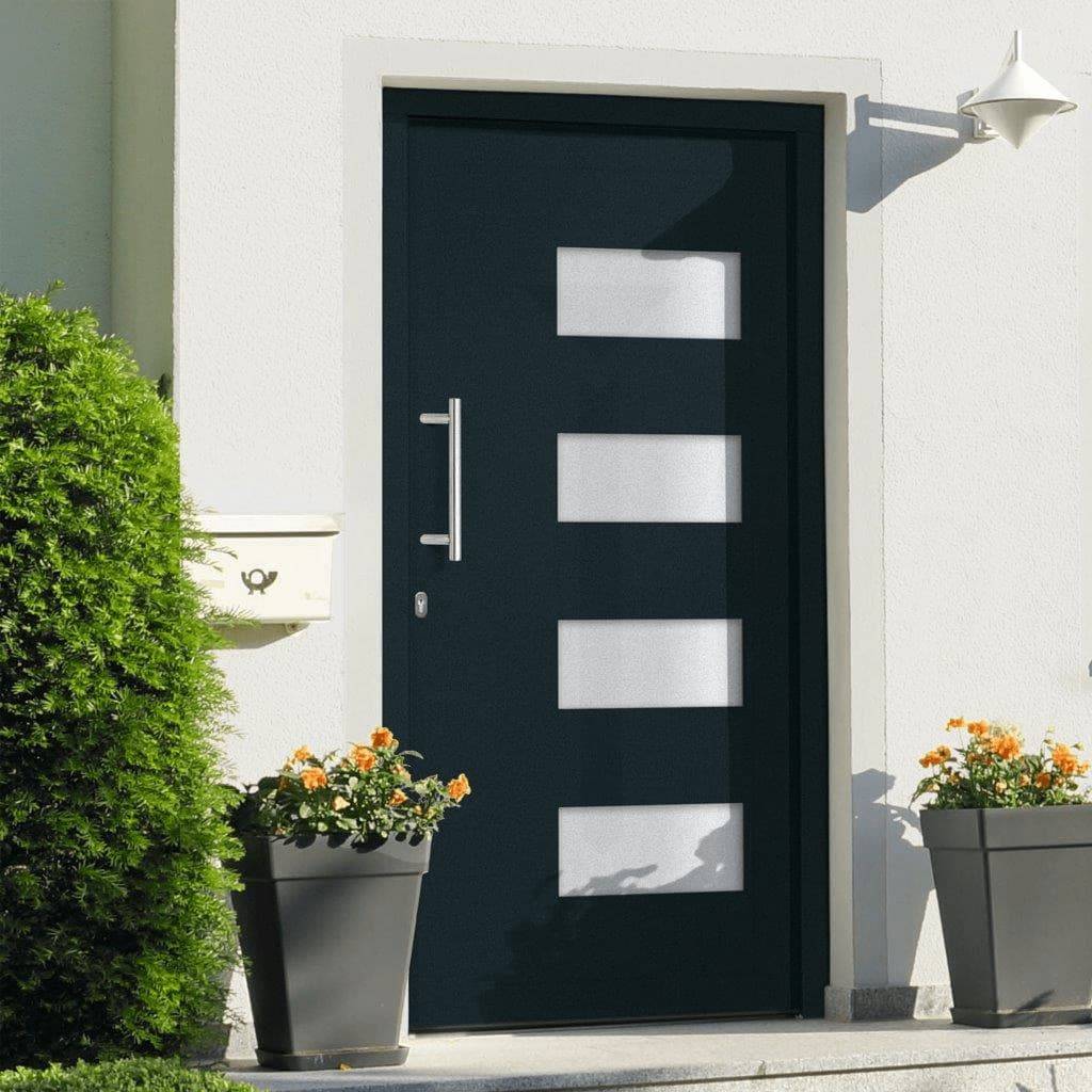 vidaXL Haustür Aluminium und PVC Anthrazit 110x210 cm