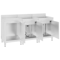 vidaXL Gastro-Spülenunterschrank 180x60x96 cm Edelstahl vidaXL Gastro-Spülenunterschrank 180x60x96 cm Edelstahl