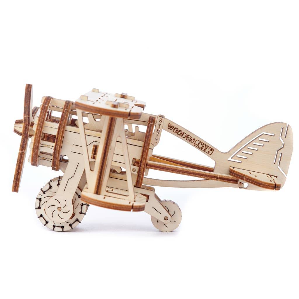 WOODEN CITY Modellbauaufsatz Holz Doppeldecker