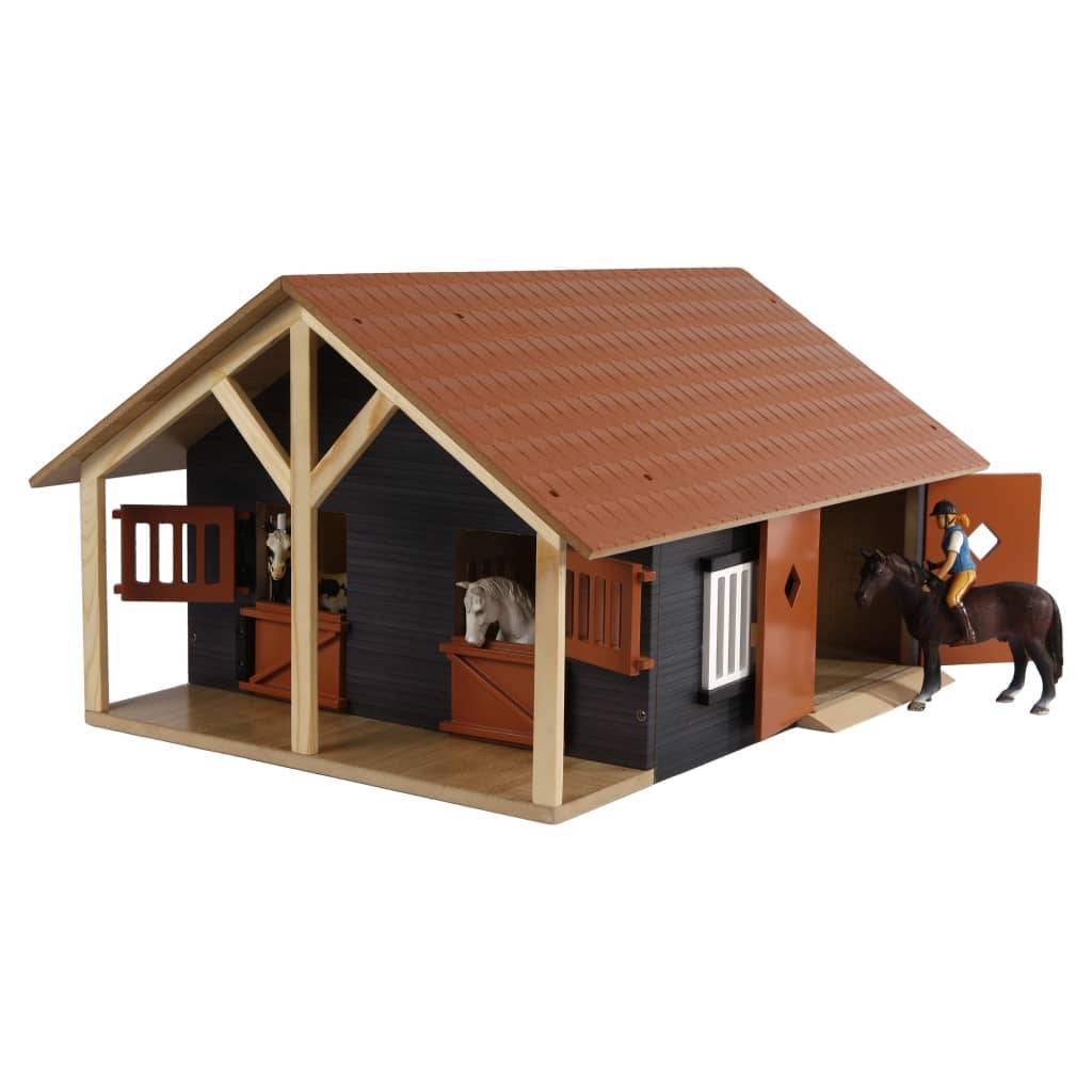Kids Globe Bauernhof Pferdestall mit 2 Boxen und 1 Werkstatt 1:24 610167