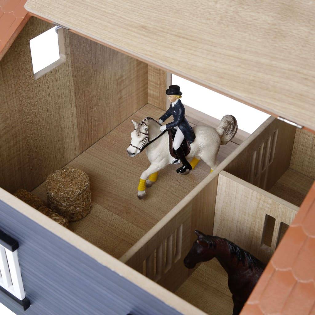 Kids Globe Bauernhof Pferdestall mit 2 Boxen und 1 Werkstatt 1:24 610167