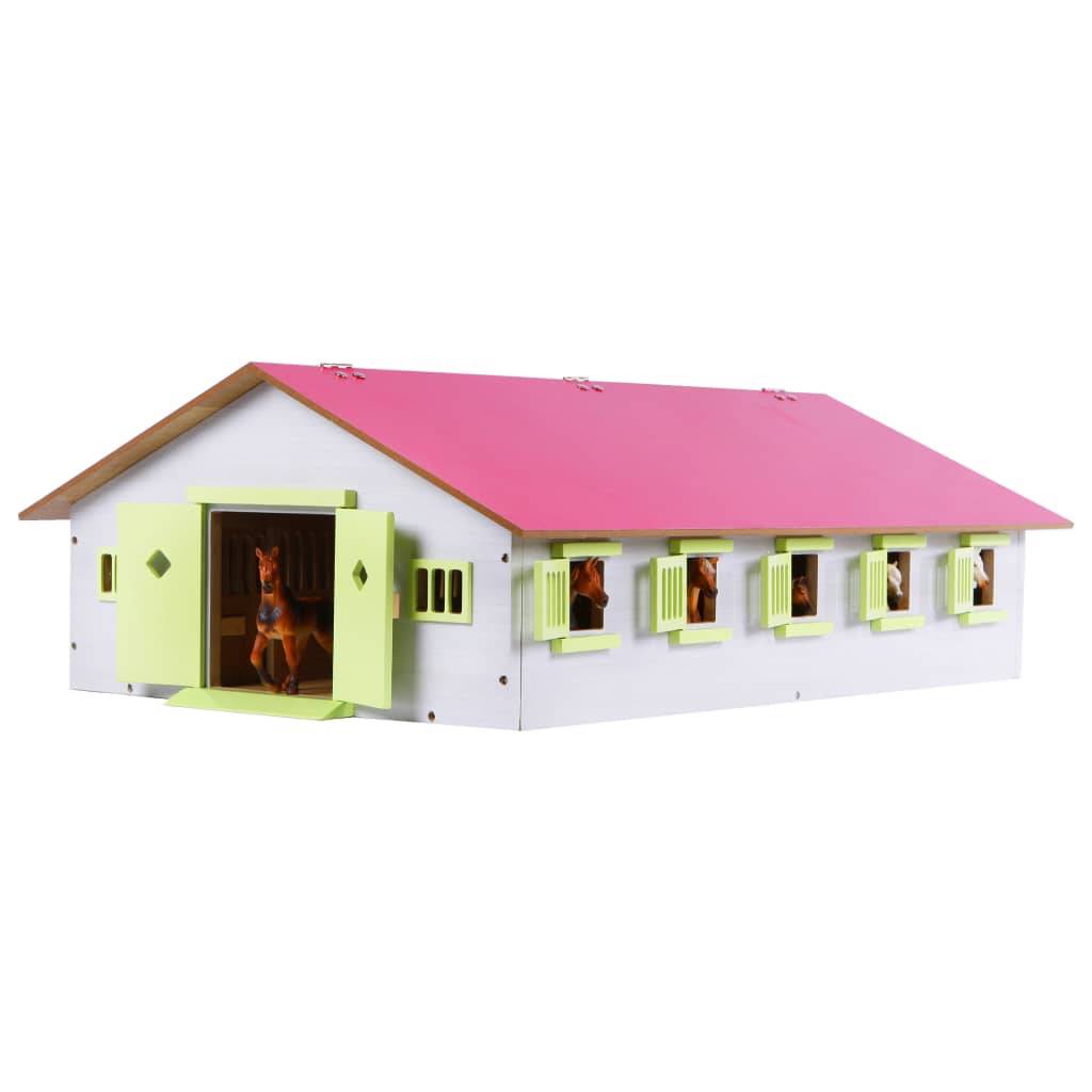 Kids Globe Spielzeug-Pferdestall mit 9 Boxen 1:32 Rosa 610188
