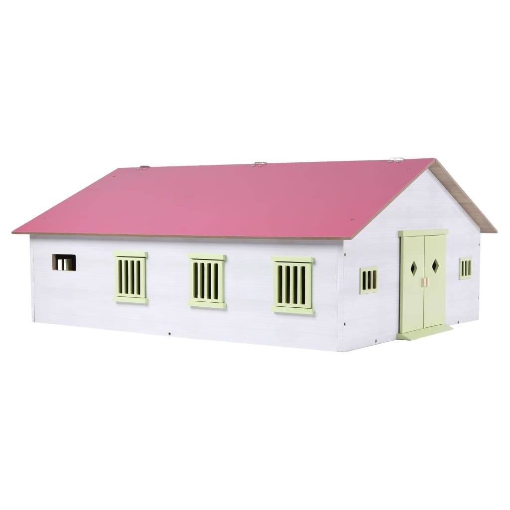 Kids Globe Spielzeug-Pferdestall mit 7 Boxen 1:24 Rosa 610189