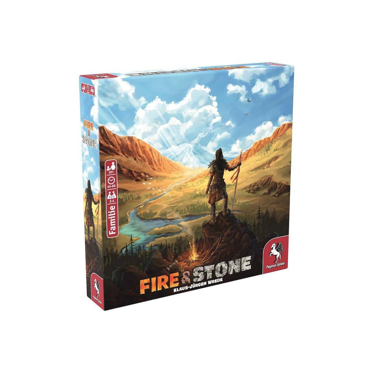 51233G - Fire & Stone, Brettspiel, für 2-4 Spieler, ab 10 Jahren (DE-Ausgabe)