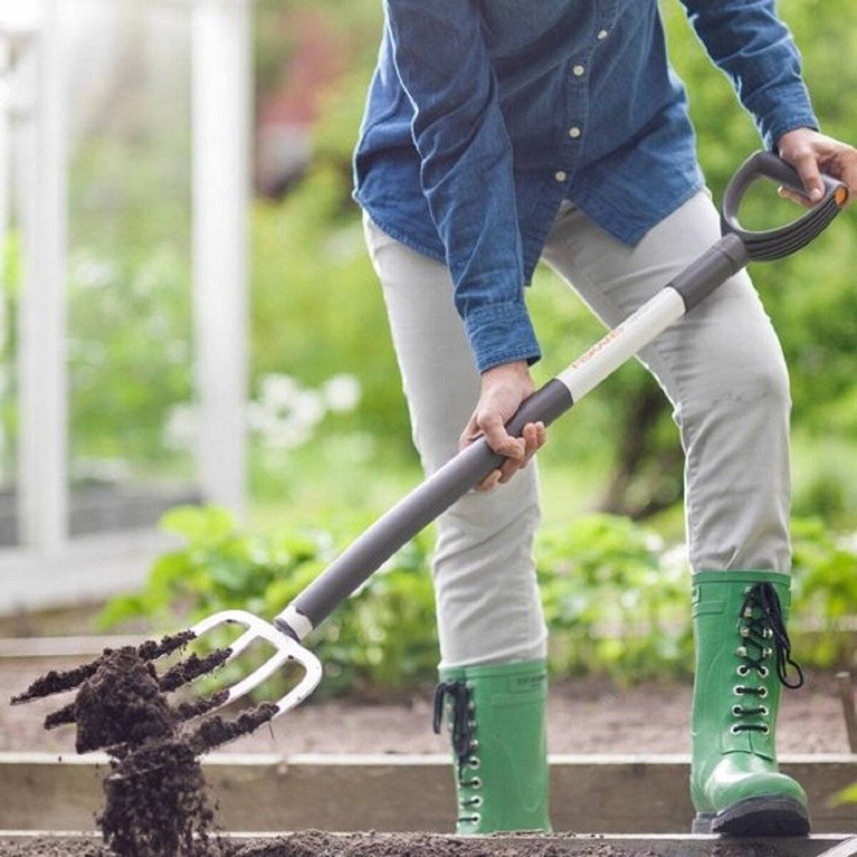 Spatengabel 113 cm  Ideal für weiche, lockere Böden, 4 Stahlzinken